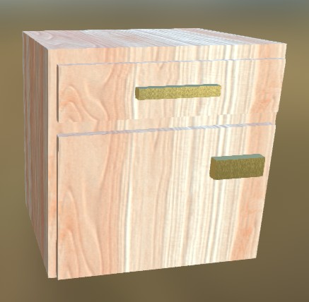 Small Cabinet LowPoly 3 (White Wood)