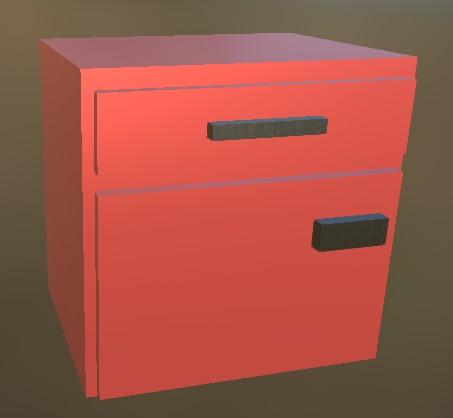 Small Cabinet LowPoly 5 Red