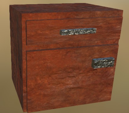 Small Cabinet LowPoly 6 (Old Rust Metall)