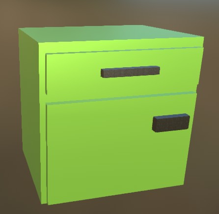 Small Cabinet LowPoly 7 Green