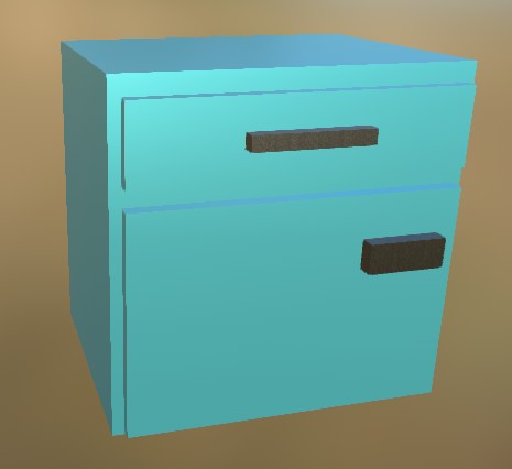 Small Cabinet LowPoly 8 Blue