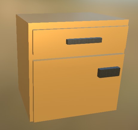 Small Cabinet LowPoly 10 (Orange)