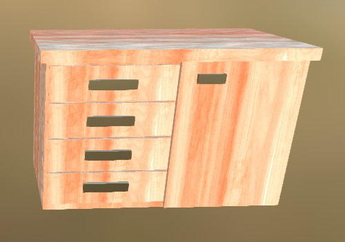 Cupboard (v3) 3 White Wood