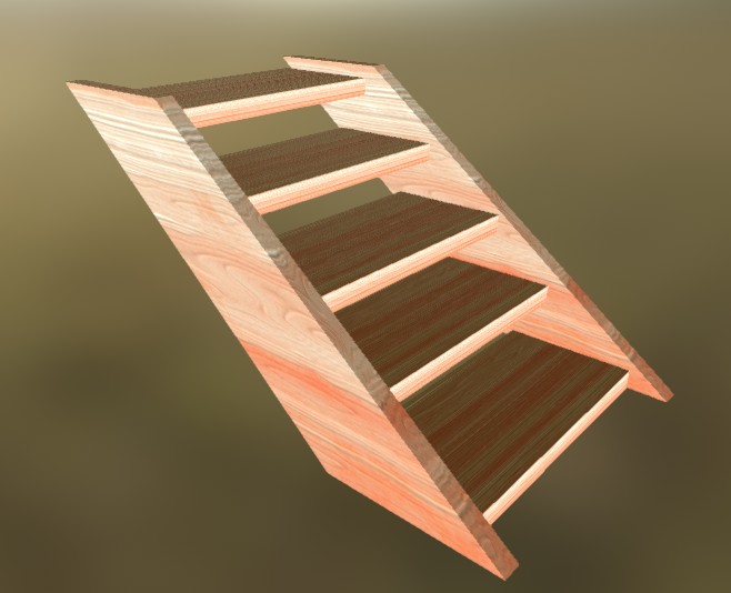 Stairs (v2) 4 (White Wood)