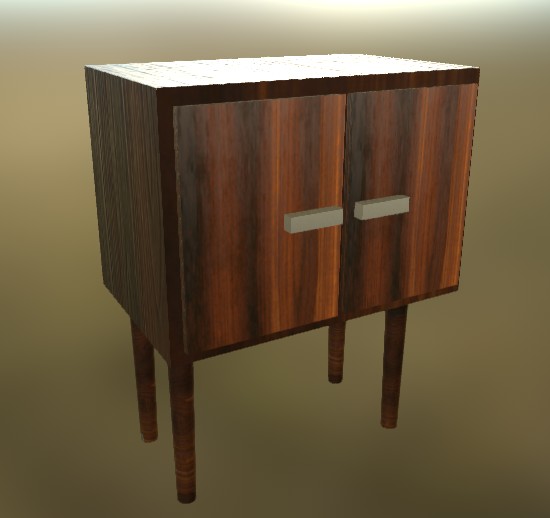 Cabinet on  legs 2 dark wood
