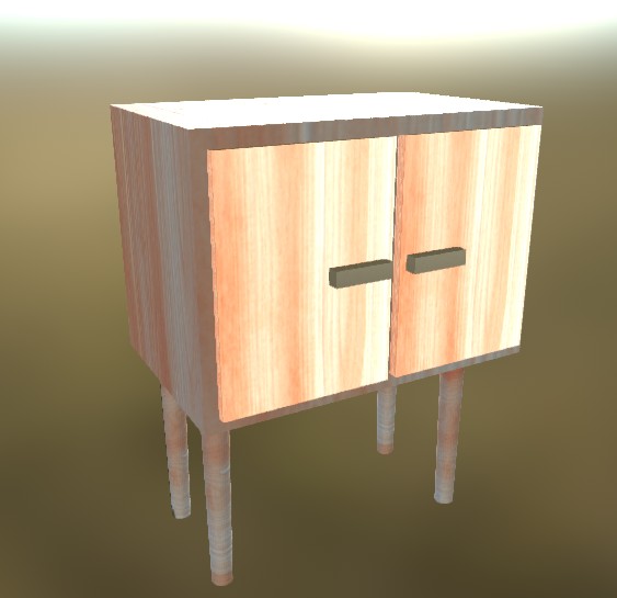 Cabinet on  legs 3 white wood