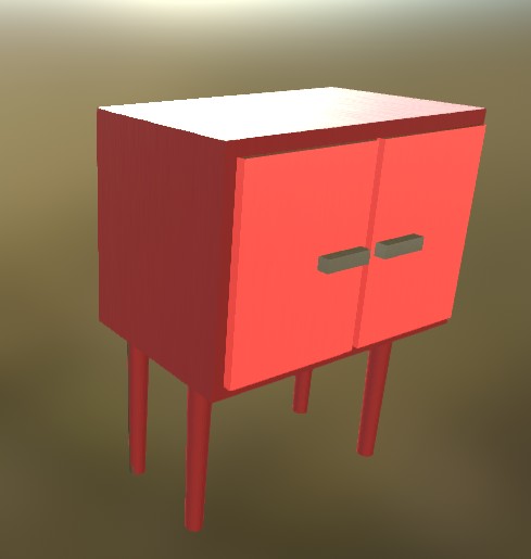 Cabinet on  legs 4  Red